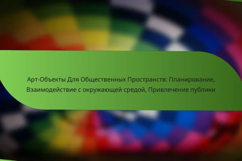 Арт-Объекты Для Общественных Пространств: Планирование, Взаимодействие с окружающей средой, Привлечение публики