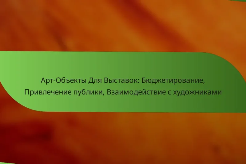 Арт-Объекты Для Выставок: Бюджетирование, Привлечение публики, Взаимодействие с художниками