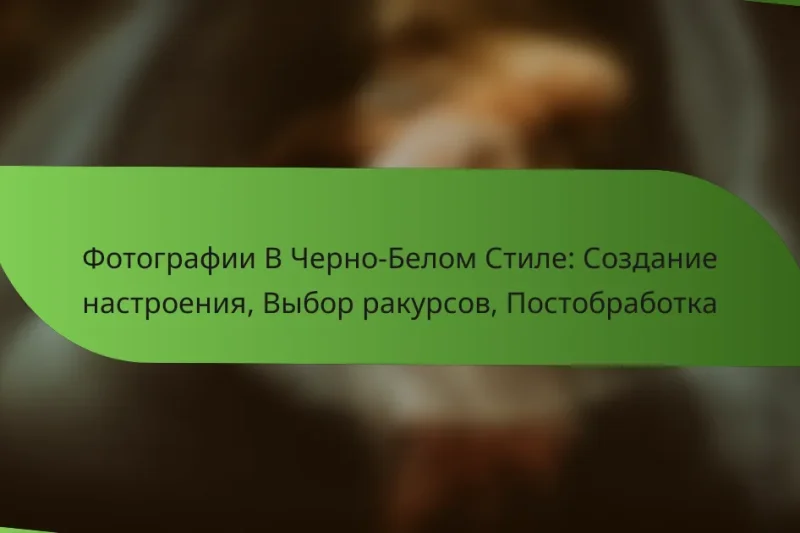 Фотографии В Черно-Белом Стиле: Создание настроения, Выбор ракурсов, Постобработка