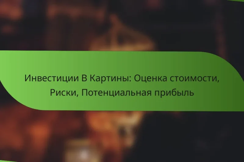 Инвестиции В Картины: Оценка стоимости, Риски, Потенциальная прибыль