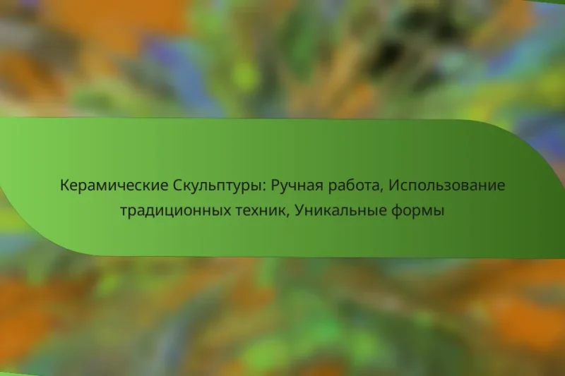 Керамические Скульптуры: Ручная работа, Использование традиционных техник, Уникальные формы