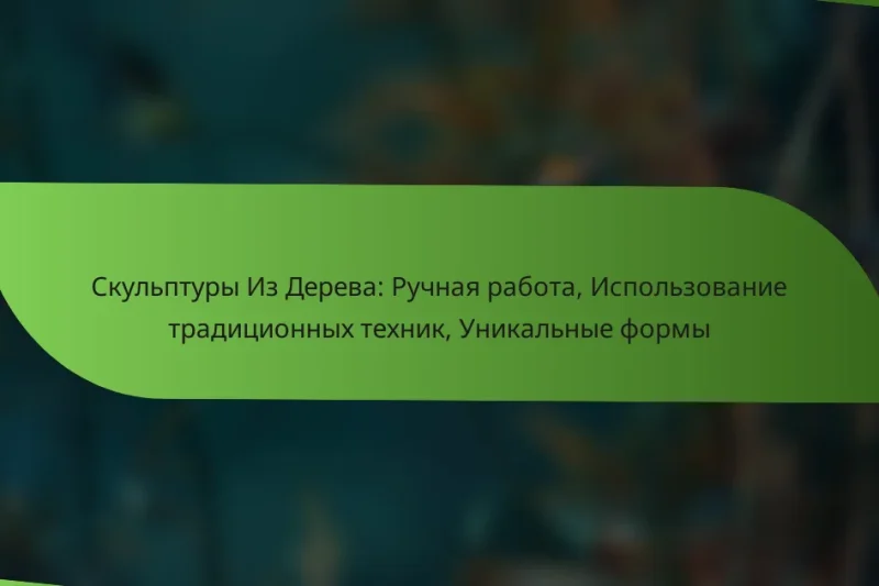Скульптуры Из Дерева: Ручная работа, Использование традиционных техник, Уникальные формы