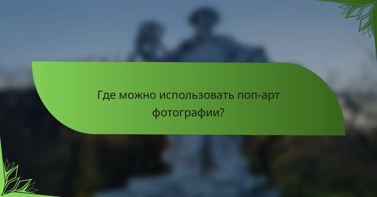 Где можно использовать поп-арт фотографии?