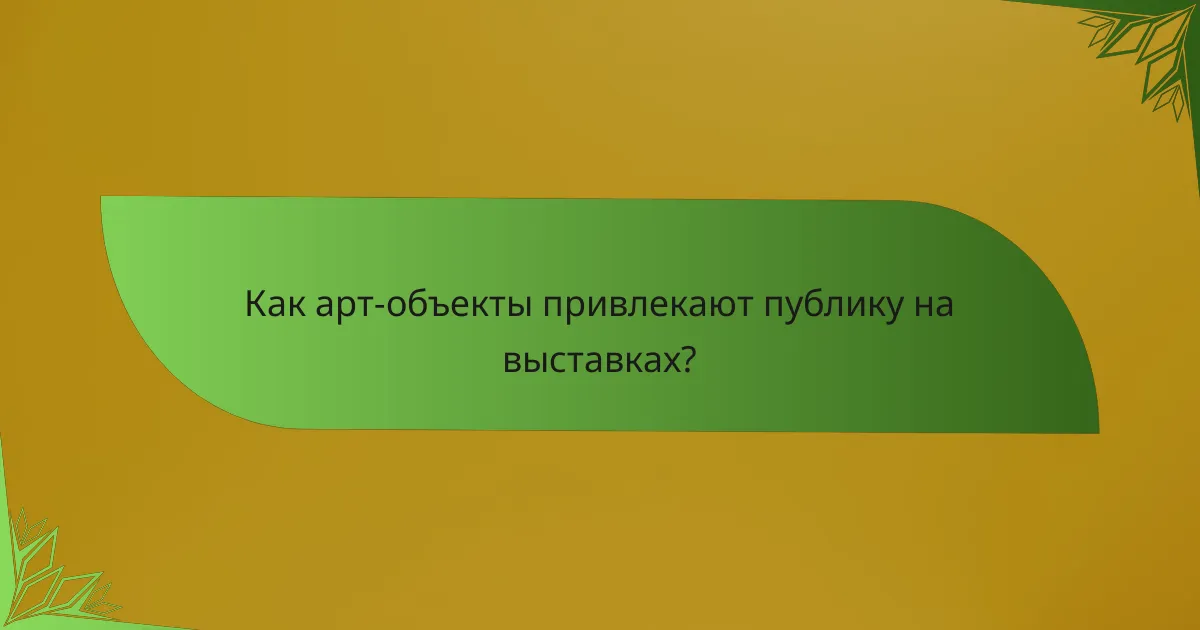 Как арт-объекты привлекают публику на выставках?