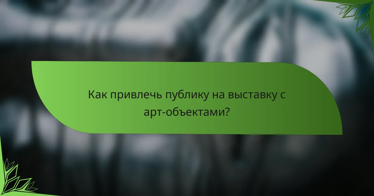 Как привлечь публику на выставку с арт-объектами?